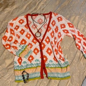 Colorful Moth Anthropologie brand Cardigan